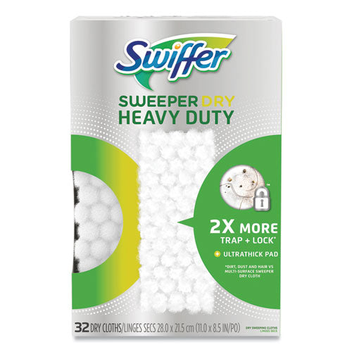 Heavy-Duty Dry Refill Cloths, White, 11 x 8.5, 32/Pack-(PGC77198)