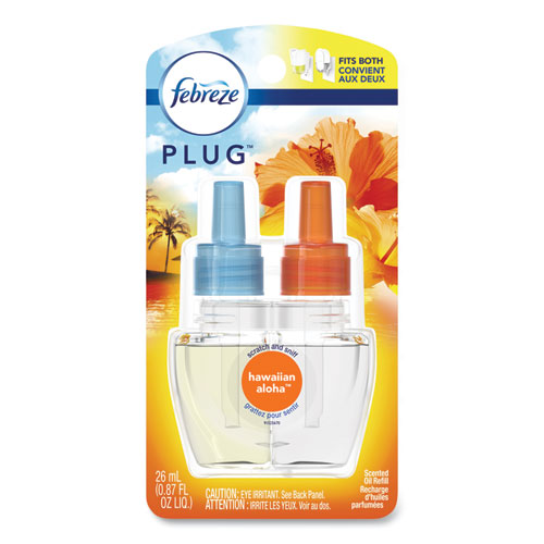 PLUG Air Freshener Refills, Hawaiian Aloha, 0.87 oz Refill, 2/Pack-(PGC74918)