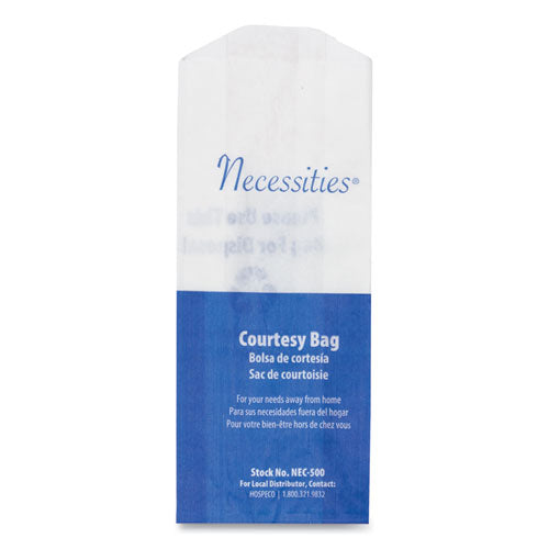 Feminine Hygiene Convenience Disposal Bag, 3" x 7.75", White, 500/Carton-(HOSNEC500)