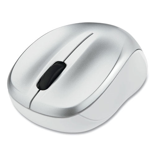 Silent Wireless Blue LED Mouse, 2.4 GHz Frequency/32.8 ft Wireless Range, Left/Right Hand Use, Silver-(VER99777)