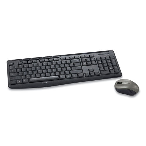 Silent Wireless Mouse and Keyboard, 2.4 GHz Frequency/32.8 ft Wireless Range, Black-(VER99779)