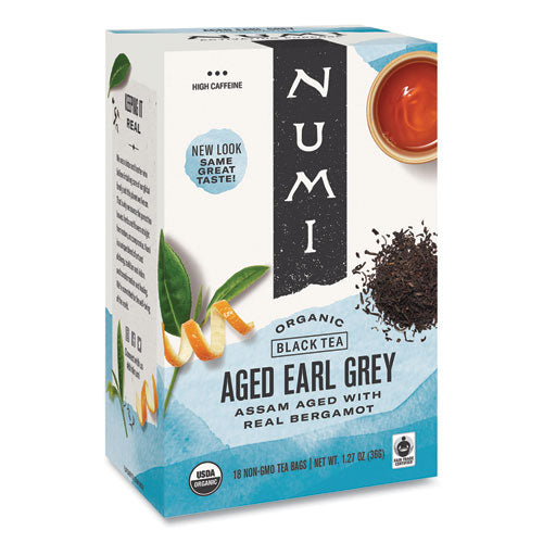 Organic Teas and Teasans, 1.27 oz, Aged Earl Grey, 18/Box-(NUM10170)