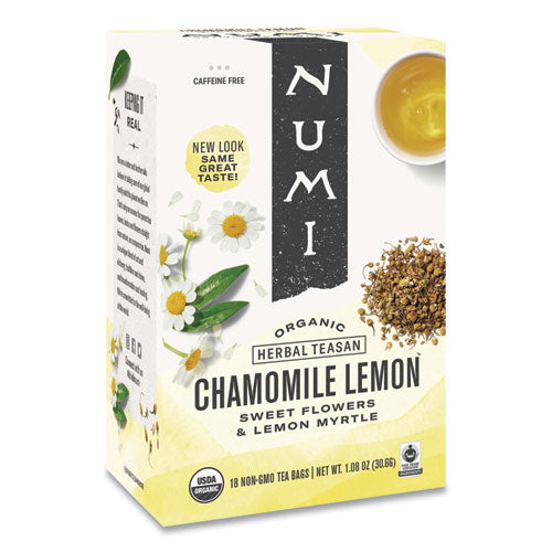 Organic Teas and Teasans, 1.8 oz, Chamomile Lemon, 18/Box-(NUM10150)