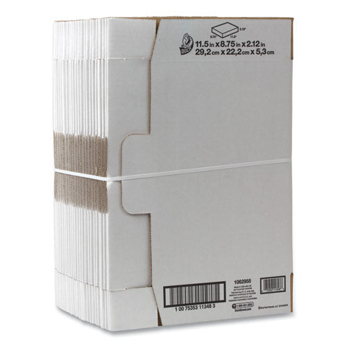 Self-Locking Mailing Box, Regular Slotted Container (RSC), 8.75" x 11.5" x 2.13", White, 25/Pack-(DUC1147604)