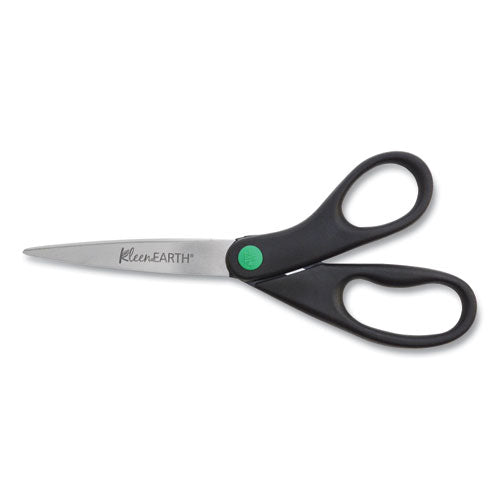 KleenEarth Scissors, 8" Long, 3.25" Cut Length, Black Straight Handles, 2/Pack-(ACM15179)