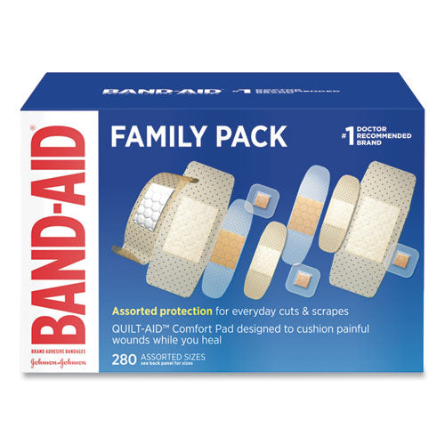 Sheer/Wet Adhesive Bandages, Assorted Sizes, 280/Box-(JOJ4711)