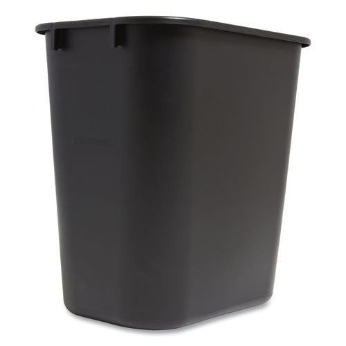 Open Top Indoor Trash Can , 7 gal, Plastic, Black-(CWZ124867)