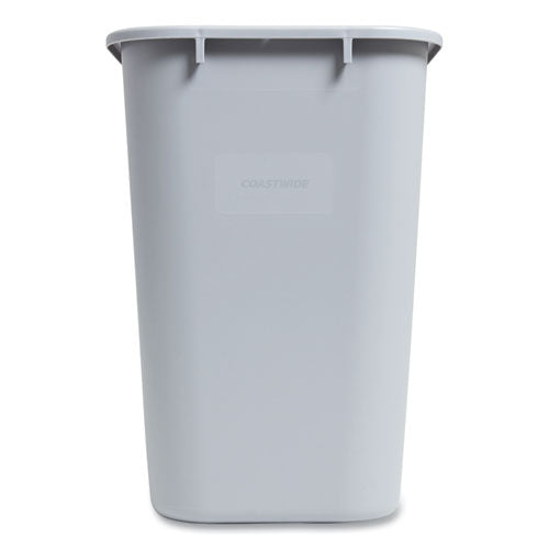 Open Top Indoor Trash Can , 7 gal, Plastic, Gray-(CWZ540526)