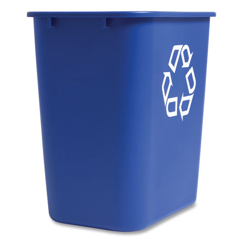 Open Top Indoor Recycling Container, Plastic, Blue-(CWZ266429)