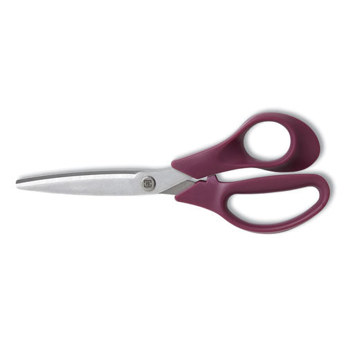 Stainless Steel Scissors, 8" Long, 3.58" Cut Length, Purple Straight Handle-(TUD24380504)