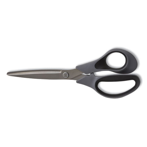 Non-Stick Titanium-Coated Scissors, 8" Long, 3.86" Cut Length, Gun-Metal Gray Blades, Gray/Black Straight Handle, 2/Pack-(TUD24380514)