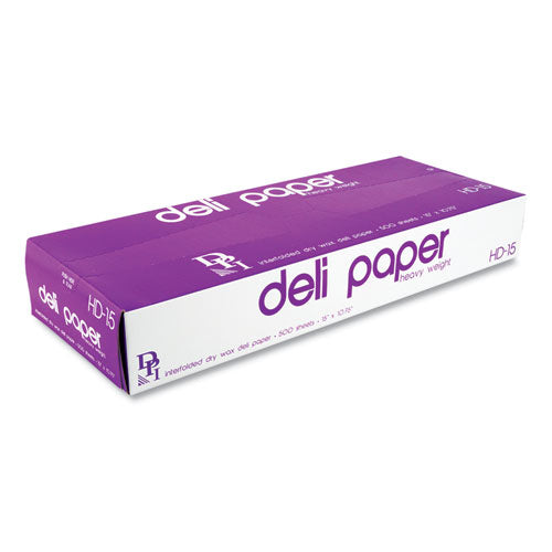 Interfolded Deli Sheets, 10.75 x 15, Heavyweight, 500 Sheets/Box, 12 Boxes/Carton-(DPKHD15)