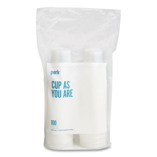 Plastic Cold Cups, 7 oz, Clear, 100/Pack-(PRK24393963)