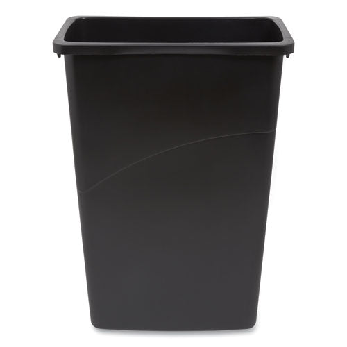 Open Top Indoor Trash Can, 10.25 gal, Plastic, Black-(CWZ125039)