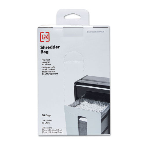 Shredder Bags, 15.8 gal Capacity, 50/Box-(TUD424154)