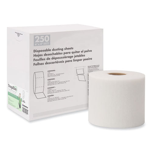 TrapEze Disposable Dusting Sheets, 8" x 125 ft, White, 250 Sheets/Roll,-(BWK582508)