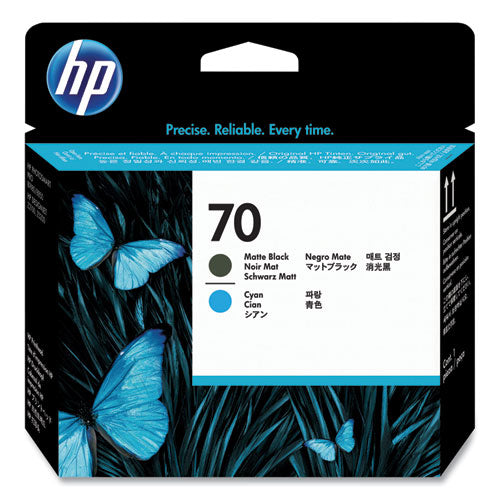 HP 70, (C9404A) Matte Black/Cyan Printhead-(HEWC9404A)