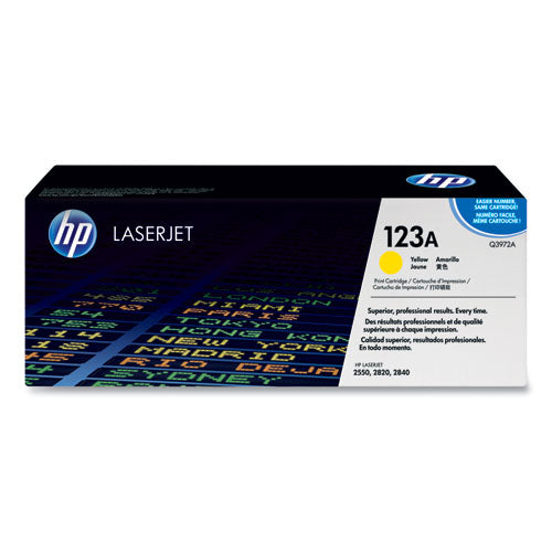 HP 123A, (Q3972A) Yellow Original LaserJet Toner Cartridge-(HEWQ3972A)