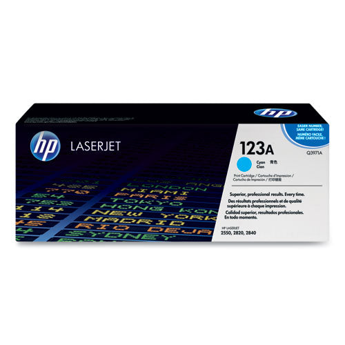 HP 123A, (Q3971A) Cyan Original LaserJet Toner Cartridge-(HEWQ3971A)