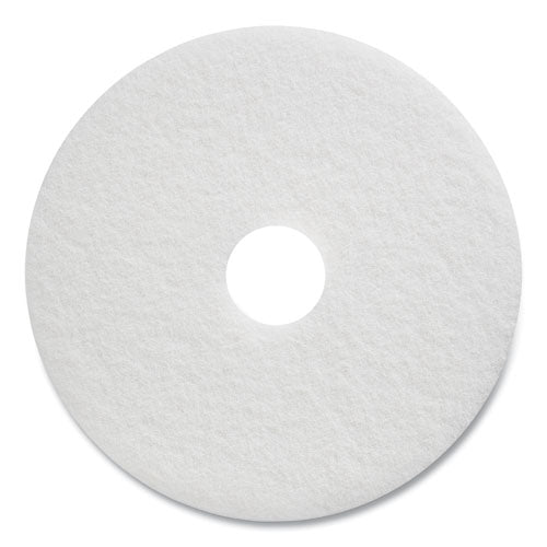 Polishing Floor Pads, 17" Diameter, White, 5/Carton-(CWZ663606)
