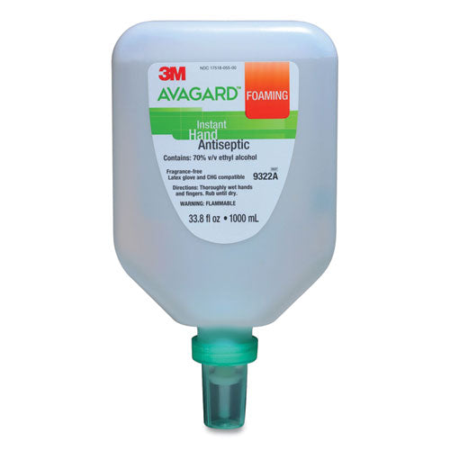 Avagard Instant Antiseptic Foam Hand Sanitizer, 1,000 mL Wall Mount Bottle, Fragrance-Free-(MMM1686167)
