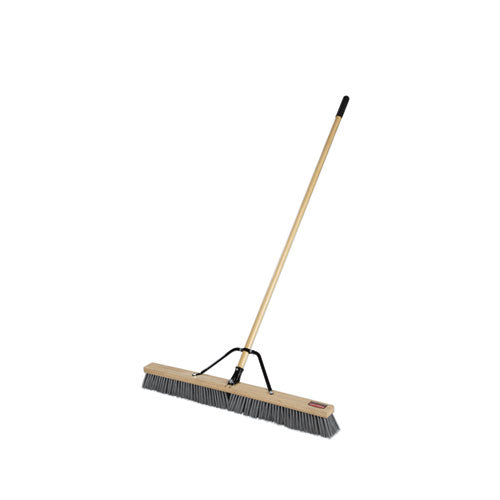 Push Brooms, 36 x 62, PP Bristles, Rough Floor Surfaces, Wood Handle, Natural-(RCP2040044)