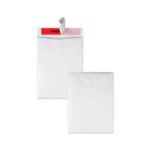 Tamper-Indicating Mailers Made with Tyvek, #10 1/2, Flip-Stik Flap, Redi-Strip Adhesive Closure, 9 x 12, White, 100/Box-(QUAR2400)