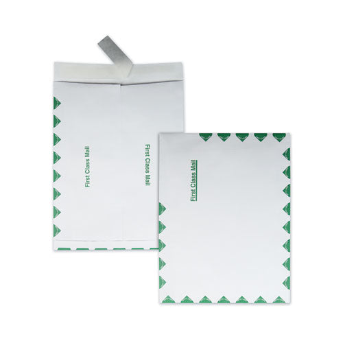 Ship-Lite Envelope, First Class, #13 1/2, Cheese Blade Flap, Redi-Strip Adhesive Closure, 10 x 13, White, 100/Box-(QUAS3625)