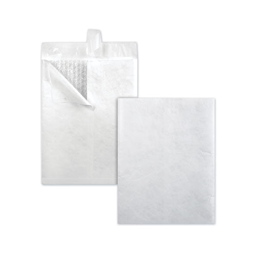 Bubble Mailer of DuPont Tyvek, #2E, Air Cushion, Redi-Strip Adhesive Closure, 9 x 12, White, 25/Box-(QUAR7525)