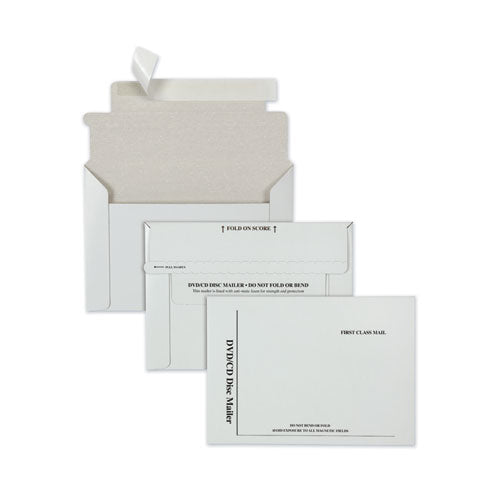 Disk/CD Foam-Lined Mailers for CDs/DVDs, Square Flap, Redi-Strip Adhesive Closure, 8.5 x 6, White, 25/Box-(QUAE7265)