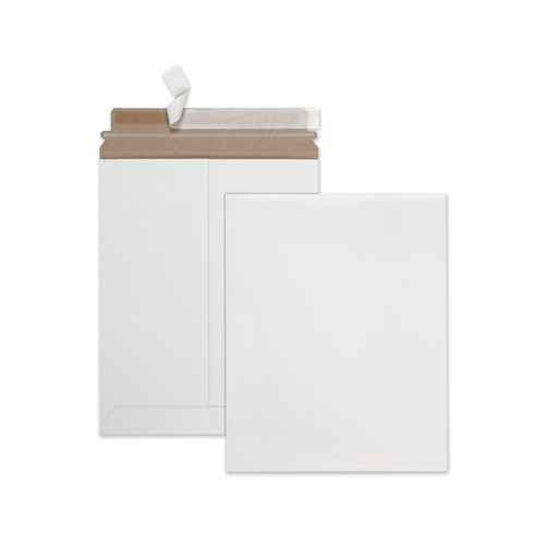 Photo/Document Mailer, Cheese Blade Flap, Redi-Strip Adhesive Closure, 9.75 x 12.5, White, 25/Box-(QUA64015)