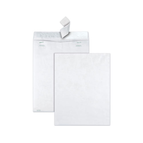 Lightweight 14 lb Tyvek Catalog Mailers, #15 1/2, Square Flap, Redi-Strip Adhesive Closure, 12 x 16, White, 100/Box-(QUAR1790)