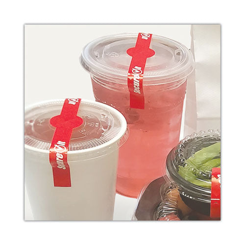 SecureIT Tamper Evident Food Container Seals, 1" x 7", Red, Paper, 250/Roll, 2 Rolls/Pack-(NTCP17SI2)