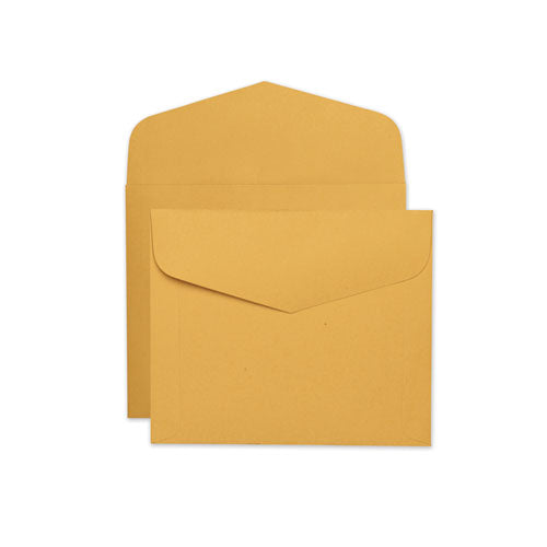 Open-Side Booklet Envelope, #13 1/2, Hub Flap, Gummed Closure, 10 x 12, Brown Kraft, 100/Box-(QUA54300)