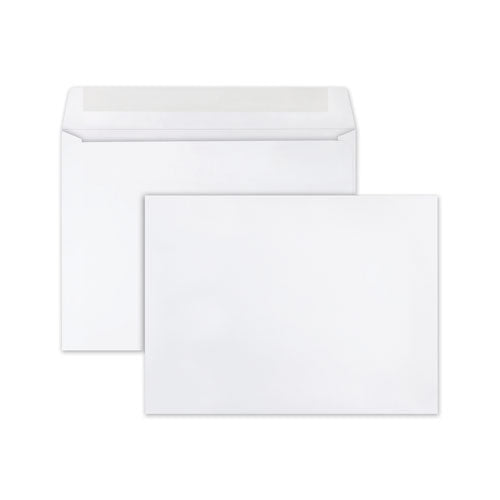 Open-Side Booklet Envelope, #10 1/2, Cheese Blade Flap, Gummed Closure, 9 x 12, White, 250/Box-(QUA37682)