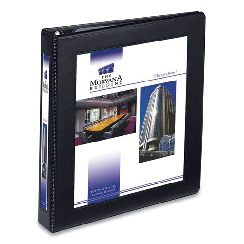 Framed View Heavy-Duty Binders, 3 Rings, 1" Capacity, 11 x 8.5, Black-(AVE68054)