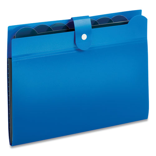 Seven-Pocket Expanding File, 1" Expansion, 7 Sections, Snap Closure, 1/7-Cut Tabs, Letter Size, Blue-(GLW89551BLU)