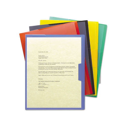 Organized Up Poly Opaque Project Jackets, Letter Size, Assorted Colors, 5/Pack-(SMD85740)