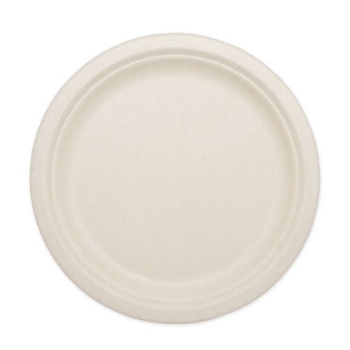 Fiber Plates, 9" dia, Natural, 1,000/Carton-(WORPLSCU9)