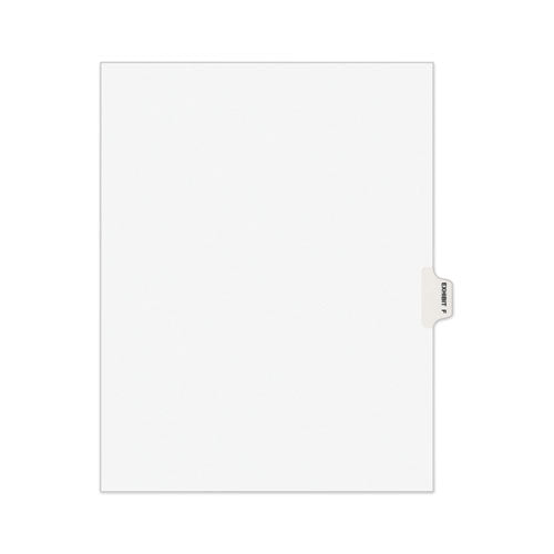Avery-Style Preprinted Legal Side Tab Divider, 26-Tab, Exhibit F, 11 x 8.5, White, 25/Pack, (1376)-(AVE01376)