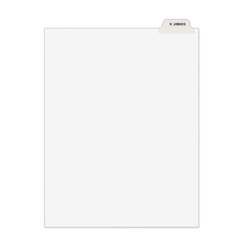 Avery-Style Preprinted Legal Bottom Tab Divider, 26-Tab, Exhibit K, 11 x 8.5, White, 25/PK-(AVE11950)