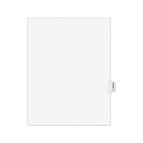 Avery-Style Preprinted Legal Side Tab Divider, 26-Tab, Exhibit G, 11 x 8.5, White, 25/Pack-(AVE01377)
