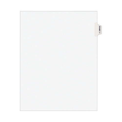 Avery-Style Preprinted Legal Side Tab Divider, 26-Tab, Exhibit V, 11 x 8.5, White, 25/Pack, (1392)-(AVE01392)