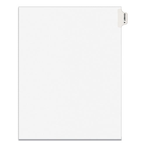 Avery-Style Preprinted Legal Side Tab Divider, 26-Tab, Exhibit A, 11 x 8.5, White, 25/Pack, (1371)-(AVE01371)