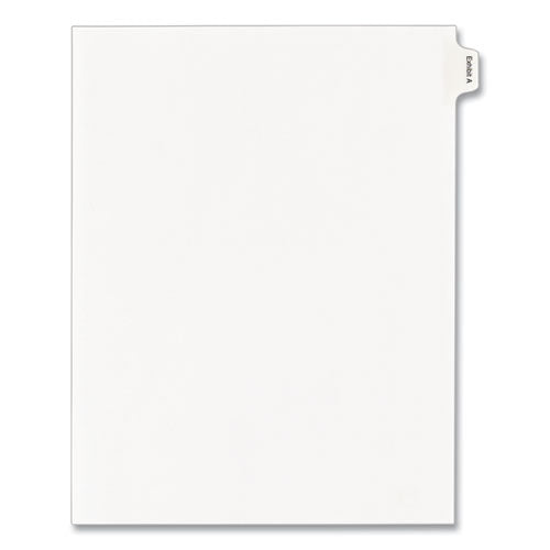 Allstate-Style Legal Side Tab Dividers, 26-Tab, Exhibit A, 11 x 8.5, White, 25/Pack-(AVE82107)