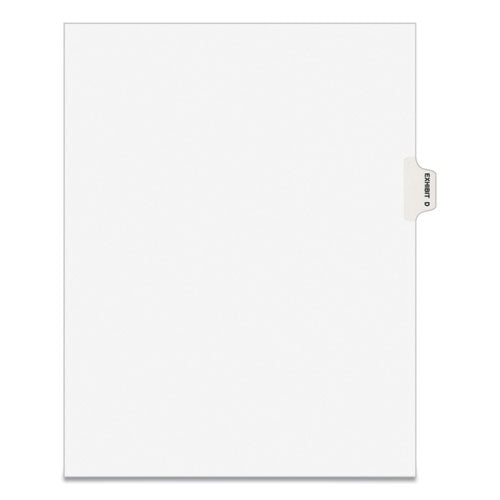 Avery-Style Preprinted Legal Side Tab Divider, 26-Tab, Exhibit D, 11 x 8.5, White, 25/Pack, (1374)-(AVE01374)