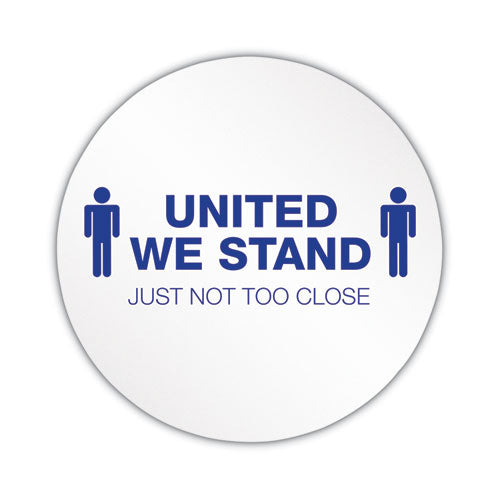 Personal Spacing Discs, United We Stand, 20" dia, White/Blue, 6/Pack-(DEFPSDD20UWS6)