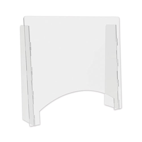 Counter Top Barrier with Pass Thru, 27" x 6" x 23.75", Polycarbonate, Clear, 2/Carton-(DEFPBCTPC2724P)