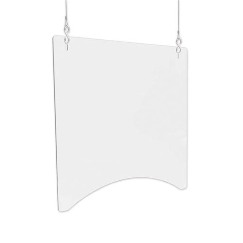 Hanging Barrier, 23.75" x 23.75", Polycarbonate, Clear, 2/Carton-(DEFPBCHPC2424)