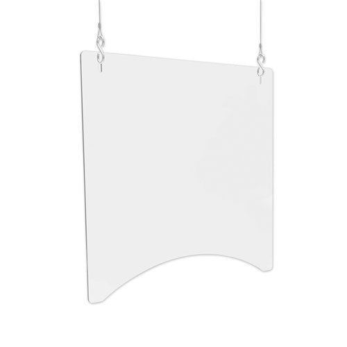 Hanging Barrier, 23.75" x 23.75", Acrylic, Clear, 2/Carton-(DEFPBCHA2424)